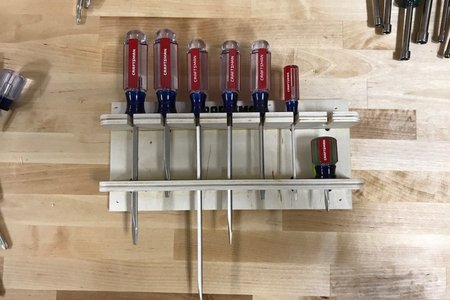 Wall Mountable Screwdriver Storage Rack