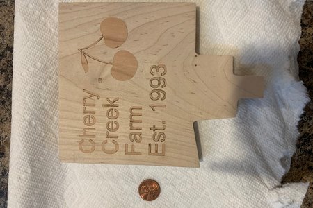 Maple property map with cherry inlay