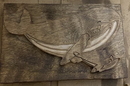 Wooden Whale Relief