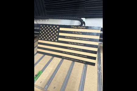 American flag with pledge